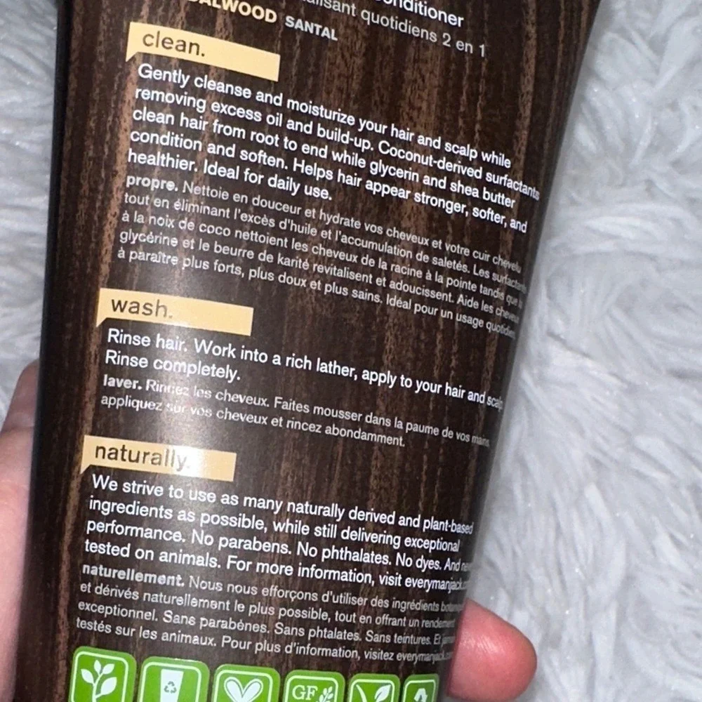 Every Man Jack 2-in-1 Daily Shampoo + Conditioner Sandalwood 8oz 3 Pack